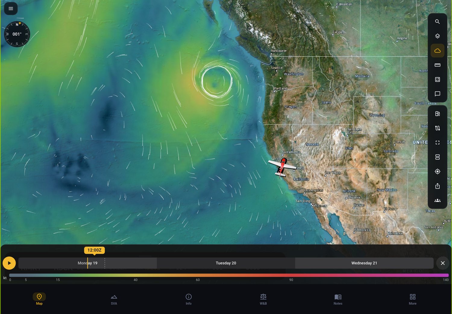 Meteorología en la ruta